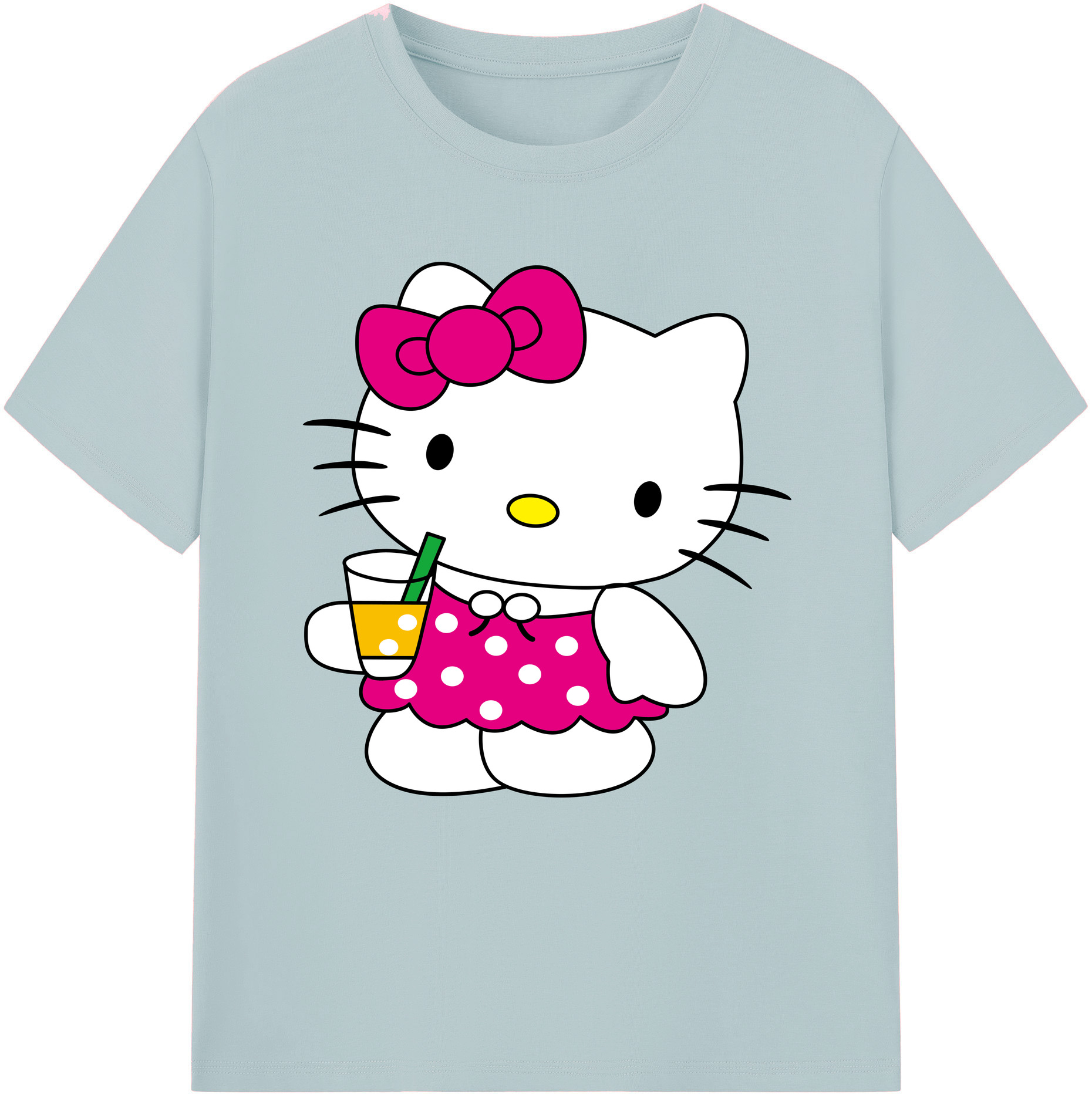 （画像用） Hello Kitty ハローキティ 綿100％半袖Tシャツ（フロントプリント）